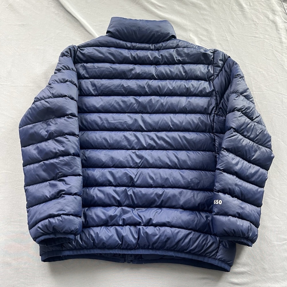 Eddie Bauer Jacket Youth M 7/8 Blue 650 Down Fill Packable Puffer Full Zip - Picture 2 of 9